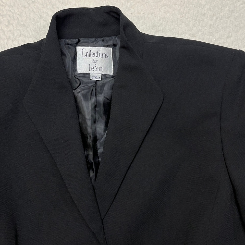 Le Suit Blazer Womens 10 Black Collections for Le Suit 3 Button Lined